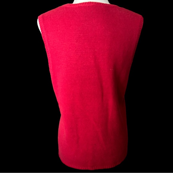 Vintage Red Knit Kitten Cat‎ Sweater Vest Women’s Size Small - Picture 5 of 8